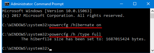 command prompt-windows 10 hibernate