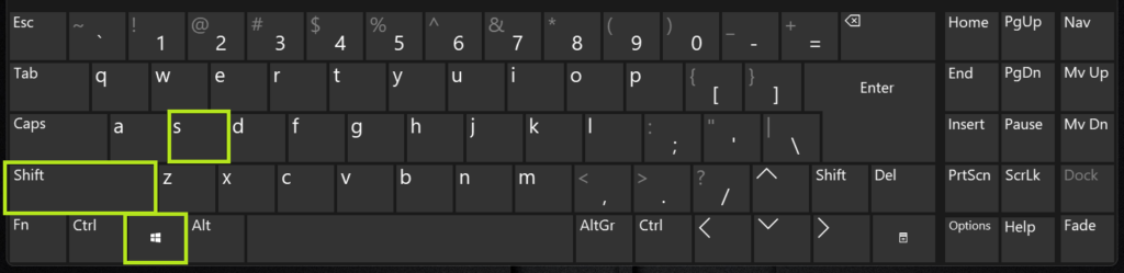 Keyboard shortcut for taking screenshot on windows - ⊞ Win + ⇧ Shift + S – Productive method