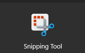Snipping Tool in windows for taking screenshot on windows