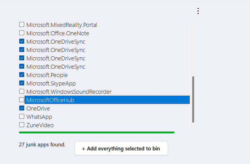 debloat Windows 11 - select apps (junkctrl.exe)