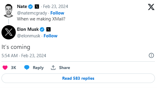 Elon Musk’s Confirms Xmail; Will it be the Gmail Killer?