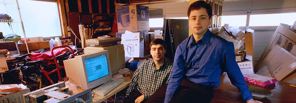 google in 1998: Larry Page and Sergey Brin in the garage