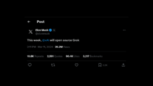 Elon Musk Said xAI chatbot Grok is going to be open-source