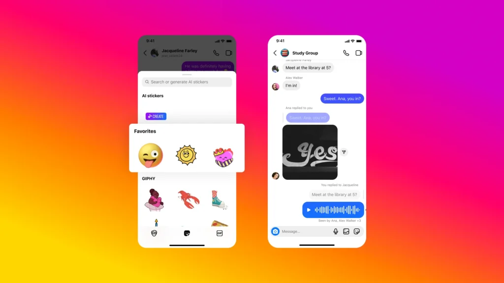 Save your stickers and message with more option